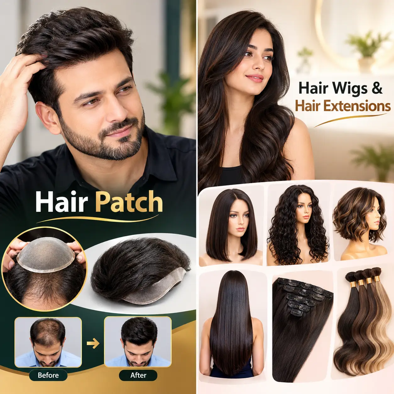 Natural hair patch and wig styling at Hercovits Hair Studio, Santacruz